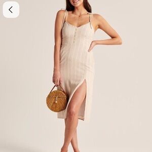 Abercrombie Linen-Blend Tie Strap Mini Dress